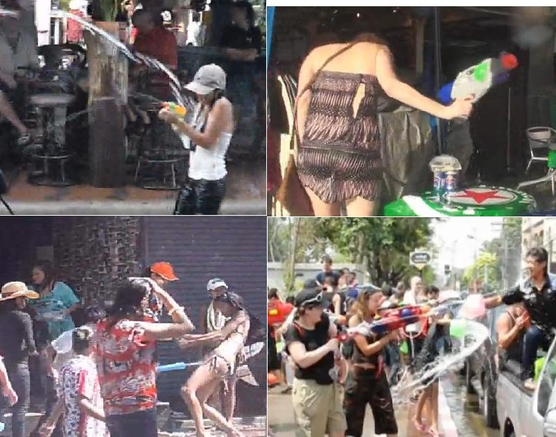 songkran water fight in thailand